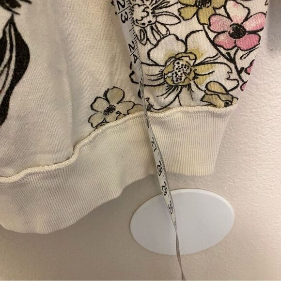 Free People Go On Oversized Floral Sweatshirt Oversized Boho slouchy cotton S - Picture 7 of 10